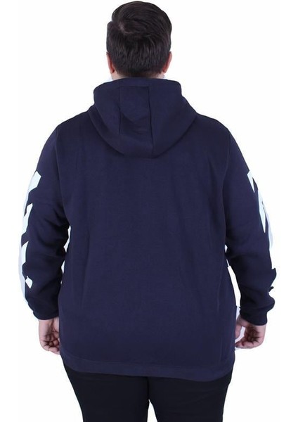 Büyük Beden Kapüşonlu Fermuarlı 3ip Sweat Mg 25718 Lacıvert fırsatları