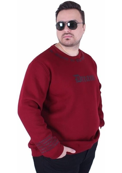 Büyük Beden Bisiklet Yaka 3ip Sweat Dream 25715 Murdum