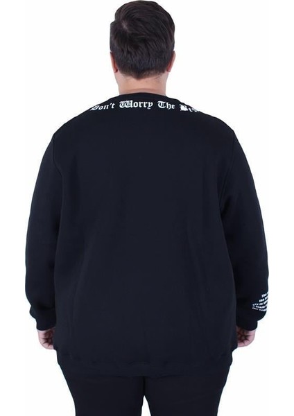 Büyük Beden Bisiklet Yaka 3ip Sweat Dream 25715 Sıyah fırsatları