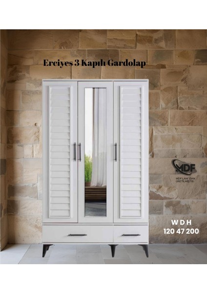 Erciyes 3 Kapılı Gardolap