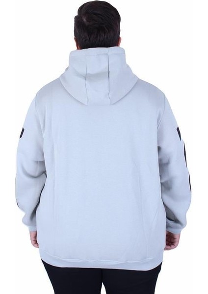 Büyük Beden Kapüşonlu Fermuarlı 3ip Sweat Mg 25718 Grı fırsatları