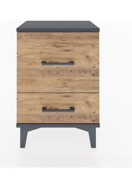 Arges Komodin 2 Çekmeceli 44X30X64 Antrasit-Çam