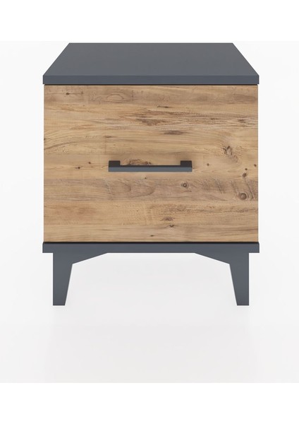 Arges Komodin Tek Çekmeceli 44X30X48 Antrasit-Çam