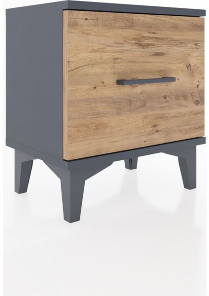 Arges Komodin Tek Çekmeceli 44X30X48 Antrasit-Çam fiyatları