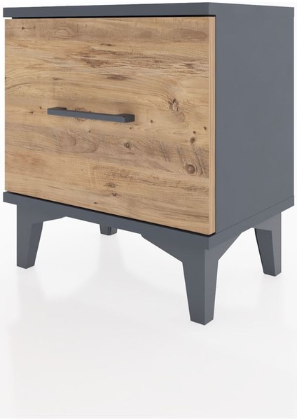 Arges Komodin Tek Çekmeceli 44X30X48 Antrasit-Çam modelleri