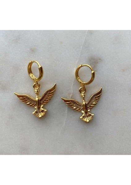 Kadın Gold Renk Çelik Anka Kuşu Küpe