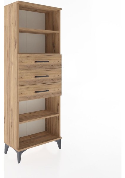 Arges Dolap 3 Raflı 3 Çekmeceli 60X30X163 Çam-Çam fiyatları