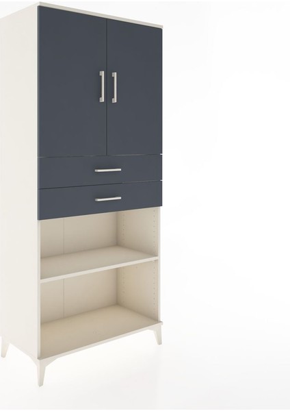 Hyperion Dolap 4 Raflı 2 Çekmeceli 2 Kapaklı 88X44X195 Aytaşı-Antrasit fiyatları