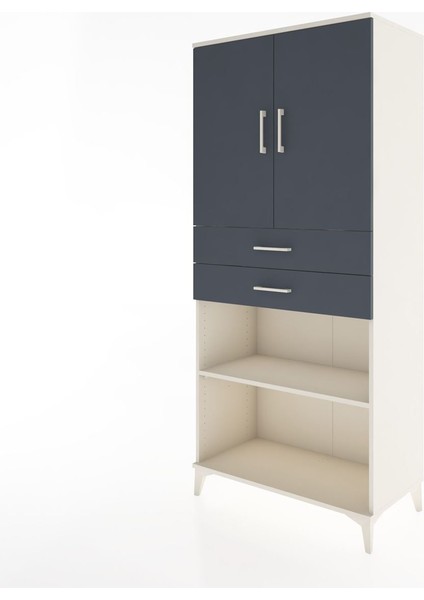 Hyperion Dolap 4 Raflı 2 Çekmeceli 2 Kapaklı 88X44X195 Aytaşı-Antrasit modelleri