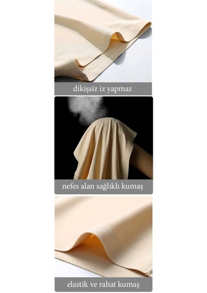 4 Adet Kadın Dikişsiz Görünmez Iz Yapmaz Mini Şort Boxer Siyah Ten modelleri