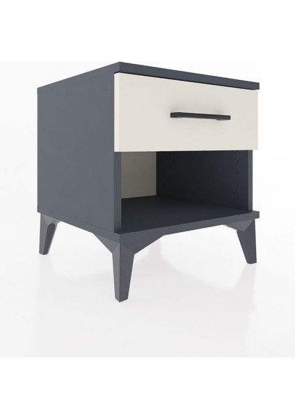 Hyperion Komodin Tek Çekmeceli 44X44X48 Antrasit-Aytaşı fiyatları