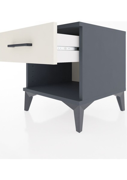 Hyperion Komodin Tek Çekmeceli 44X44X48 Antrasit-Aytaşı fırsatları