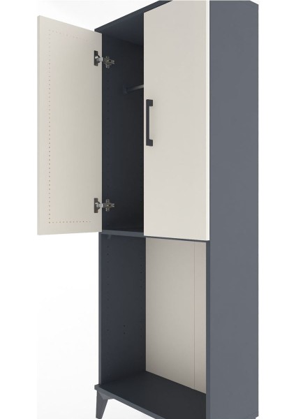 Arges Dolap Tek Raflı 2 Kapaklı Tek Askılı 60X30X163 Antrasit-Aytaşı indirimleri