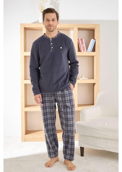 Erkek Düğme Yaka Kışlık Polar Pijama Takımı 6100/7.7 - 1 Adet fiyatları
