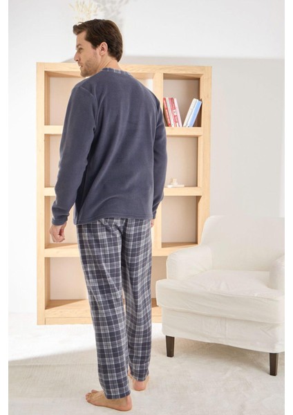Erkek Düğme Yaka Kışlık Polar Pijama Takımı 6100/7.7 - 1 Adet modelleri