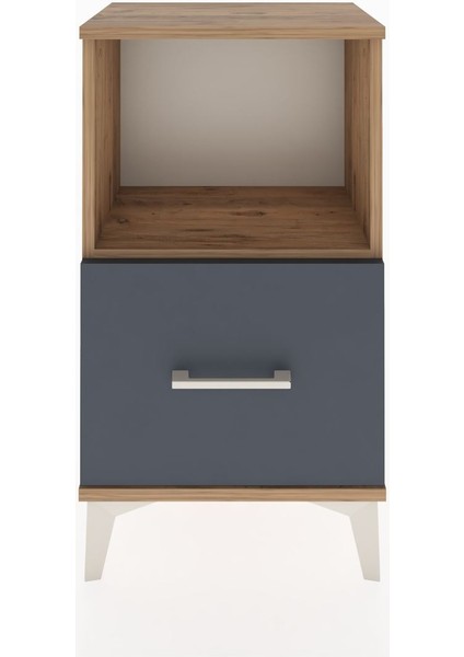 Arges Komodin Tek Çekmeceli 44X30X80 Çam-Antrasit fiyatları