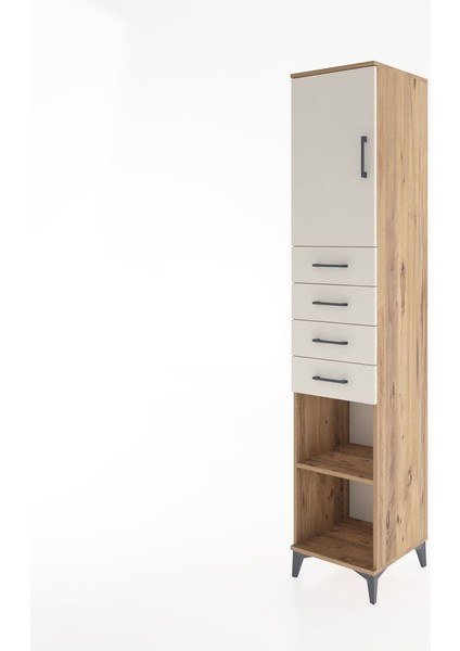 Hyperion Dolap 3 Raflı 4 Çekmeceli Tek Kapaklı 44X44X221 Çam-Aytaşı modelleri