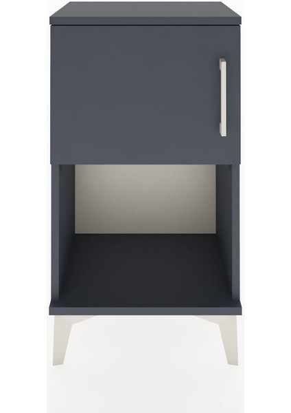 Arges Komodin 2 Raflı Tek Kapaklı 44X30X80 Antrasit-Antrasit