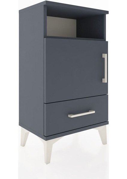 Arges Komodin 2 Raflı Tek Kapaklı 44X30X80 Antrasit-Antrasit fırsatları