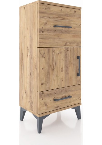 Arges Komodin Tek Raflı 2 Çekmeceli Tek Kapaklı 44X30X96 Çam-Çam fiyatları