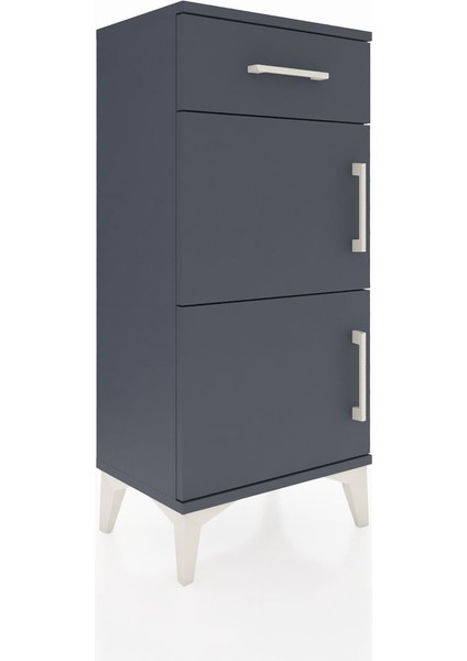 Arges Komodin Tek Raflı Tek Çekmeceli 2 Kapaklı 44X30X96 Antrasit-Antrasit fiyatları