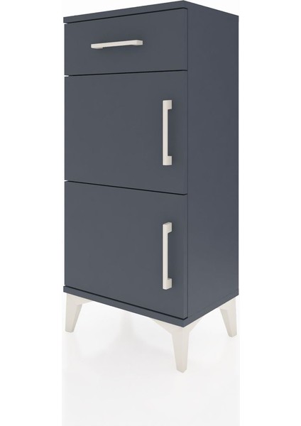 Arges Komodin Tek Raflı Tek Çekmeceli 2 Kapaklı 44X30X96 Antrasit-Antrasit modelleri