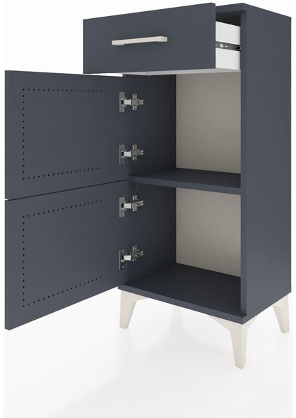 Arges Komodin Tek Raflı Tek Çekmeceli 2 Kapaklı 44X30X96 Antrasit-Antrasit fırsatları