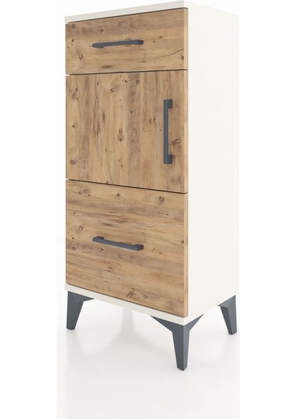 Arges Komodin Tek Raflı 2 Çekmeceli Tek Kapaklı 44X30X96 Aytaşı-Çam modelleri