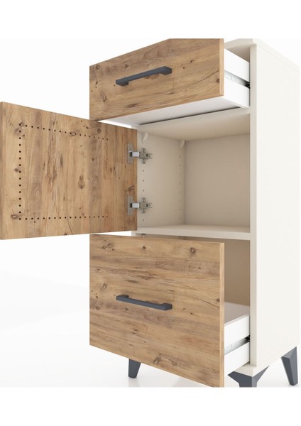 Arges Komodin Tek Raflı 2 Çekmeceli Tek Kapaklı 44X30X96 Aytaşı-Çam indirimleri