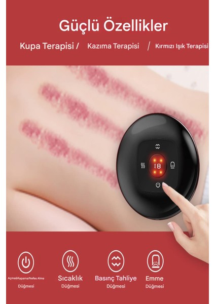 Yeni Model Dijital Ekran Şarjlı Kupa Çekme Terapisi Masaj Selülit ve Yağ Yakma Hacamat Kupası indirimleri