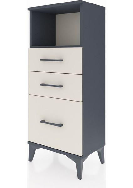 Arges Komodin Tek Raflı 3 Çekmeceli 44X30X106 Antrasit-Aytaşı modelleri