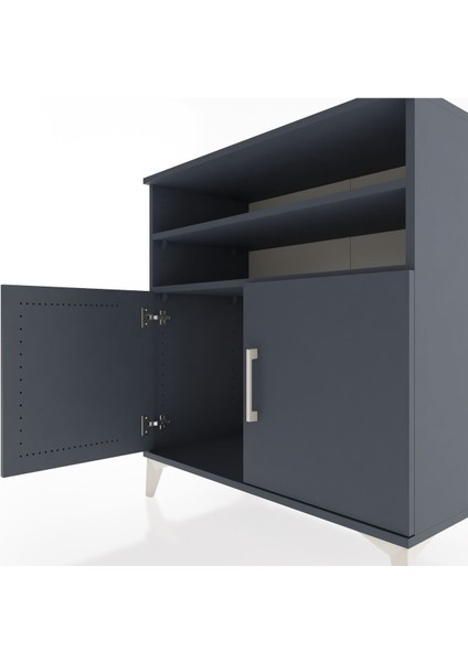 Hyperion Şifonyer 2 Raflı 2 Kapaklı 88X44X96 Antrasit-Antrasit indirimleri
