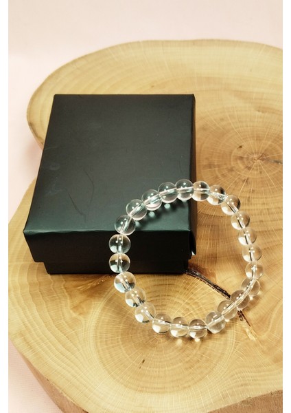 Kuvars Doğal Taş Bileklik Kutulu modelleri