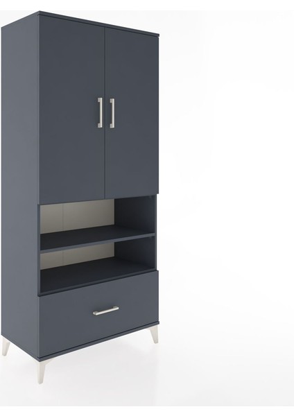 Hyperion Dolap 3 Raflı Tek Çekmeceli Tek Askılı 88X44X195 Antrasit-Antrasit fiyatları