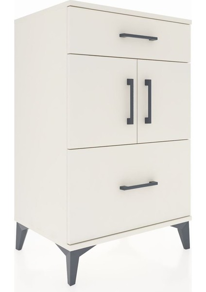 Hyperion Komodin Tek Raflı 2 Çekmeceli 2 Kapaklı 60X44X96 Aytaşı-Aytaşı fiyatları