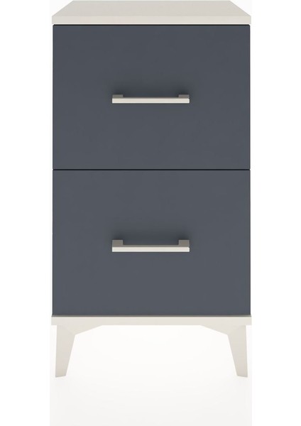 Arges Komodin 2 Çekmeceli 44X30X80 Aytaşı-Antrasit