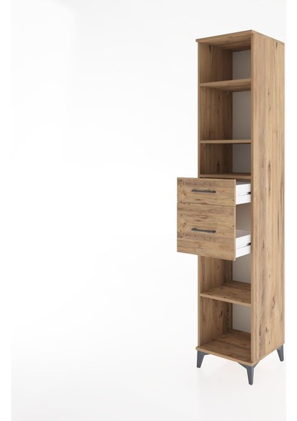 Hyperion Dolap 4 Raflı 2 Çekmeceli 44X44X221 Çam-Çam fırsatları