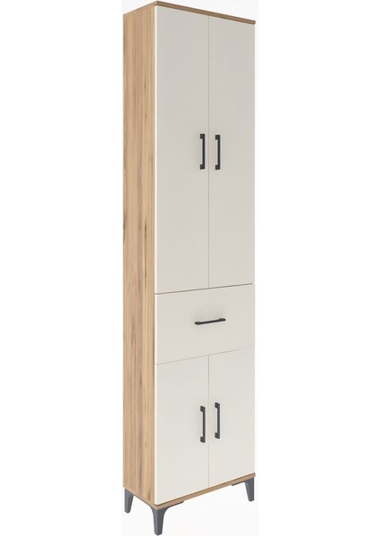 Arges Dolap 4 Raflı Tek Çekmeceli 4 Kapaklı 60X30X243 Çam-Aytaşı fiyatları