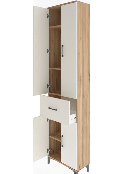 Arges Dolap 4 Raflı Tek Çekmeceli 4 Kapaklı 60X30X243 Çam-Aytaşı fırsatları