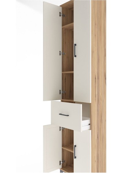 Arges Dolap 4 Raflı Tek Çekmeceli 4 Kapaklı 60X30X243 Çam-Aytaşı indirimleri