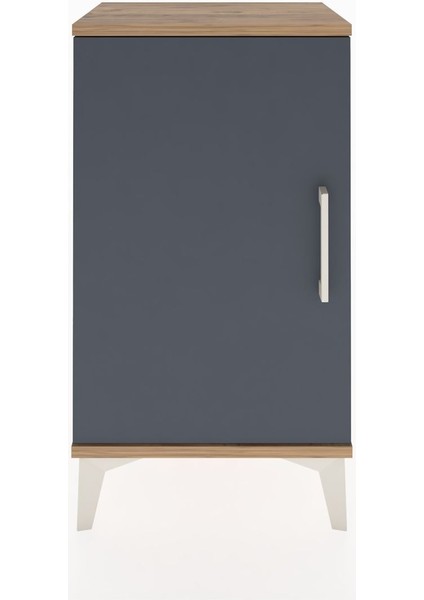 Arges Komodin Tek Raflı Tek Çekmeceli Tek Kapaklı 44X30X80 Çam-Antrasit fiyatları