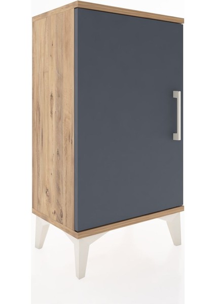 Arges Komodin Tek Raflı Tek Çekmeceli Tek Kapaklı 44X30X80 Çam-Antrasit fırsatları