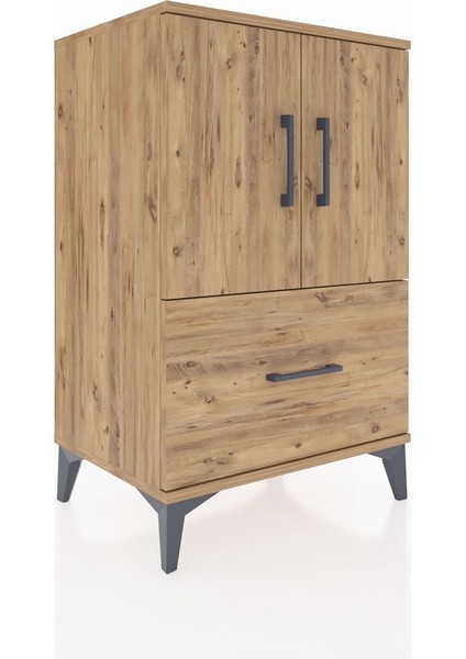 Hyperion Komodin 2 Raflı Tek Çekmeceli 2 Kapaklı 60X44X96 Çam-Çam fiyatları