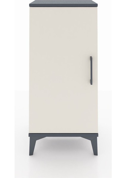 Arges Komodin 2 Raflı Tek Kapaklı 44X30X96 Antrasit-Aytaşı