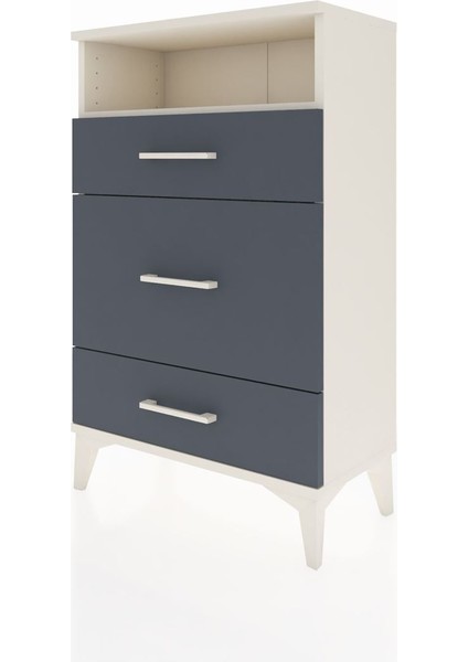 Arges Komodin Tek Raflı 3 Çekmeceli 60X30X96 Aytaşı-Antrasit modelleri