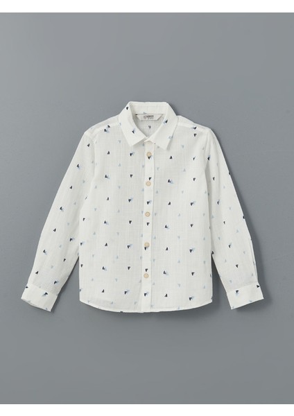 Yeni Sezon Baskılı Uzun Kollu Erkek Çocuk Gömlek