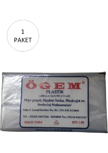 Bakkaliye Naylon Torba Beşlik 30X52 cm 1 kg 1 Paket (Takriben 105 Adet)
