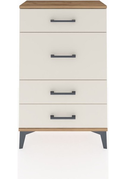 Arges Komodin 4 Çekmeceli 60X30X96 Çam-Aytaşı