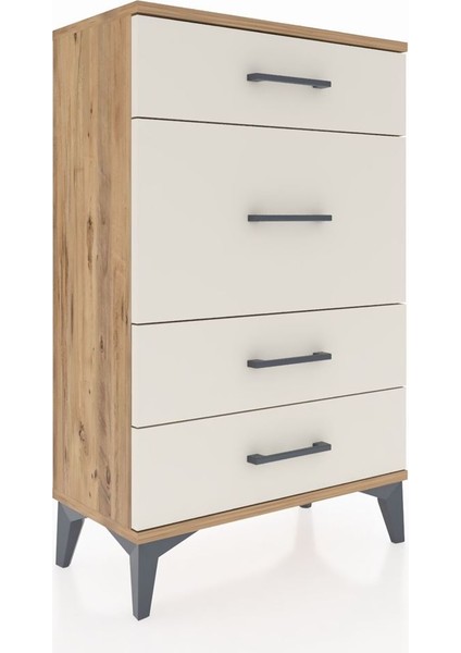 Arges Komodin 4 Çekmeceli 60X30X96 Çam-Aytaşı fiyatları