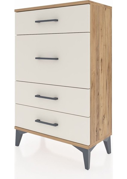 Arges Komodin 4 Çekmeceli 60X30X96 Çam-Aytaşı modelleri